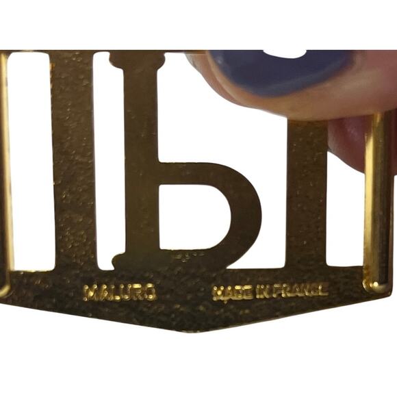 Maluro Made in France gold belt buckle vintage P - Picture 3 of 6